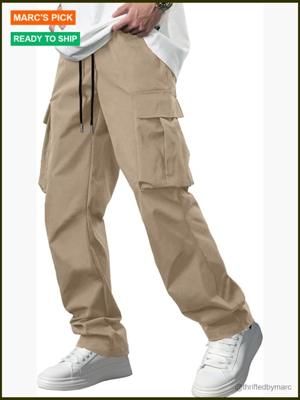 Men's Cargo Pants Joggers Stretch Sweatpants Hiking Drawstring Multi Pockets